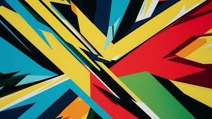 Abstract Geometric wallpaper background banner design concept with bright colors and sharp shapes