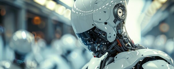 Aufkleber - Cybernetic Android Factory, 4K hyperrealistic photo