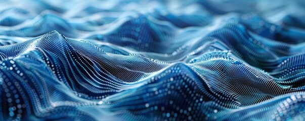 Aufkleber - Digital waves with binary patterns, 4K hyperrealistic photo