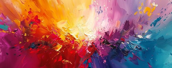 Wall Mural - A vibrant abstract painting capturing the feeling of pure energy.