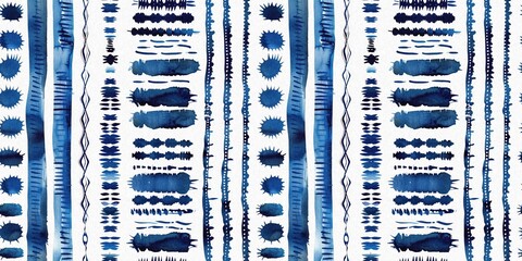 Modern blue white irregular beach stripe border for summer doodle banner design. Coastal mariner background for seaside living style in repeatable edging ribbon trim