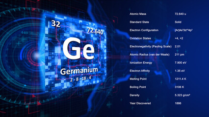 Modern periodic table element Germanium illustration