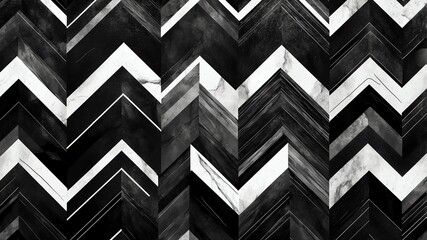 Poster - black chevron stripes abstract background design