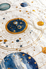 Wall Mural - astrology. astro astrologer calculates natal chart makes forecast of fate tarot cards, fortune telli
