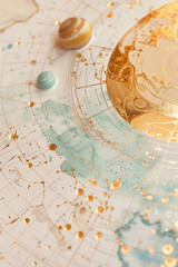 Wall Mural - astrology. astro astrologer calculates natal chart makes forecast of fate tarot cards, fortune telli