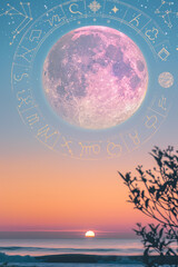 Wall Mural - astrology. astro astrologer calculates natal chart makes forecast of fate tarot cards, fortune telli