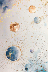 Wall Mural - astrology. astro astrologer calculates natal chart makes forecast of fate tarot cards, fortune telli
