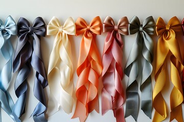 Elegant Satin Bows in Various Colors Decorative Ribbon Collection for Crafts and Gift Wrapping