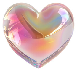 Sticker - Iridescent glass heart element