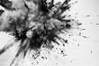 © pasiporn - Dynamic Black and White Explosion, a powerful display of intensity and chaos captured in striking contrast, highlighting the dramatic force and energy of the explosion.