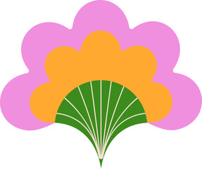 Wall Mural - flat geometric flower
