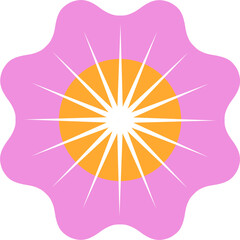 Wall Mural - flat geometric flower