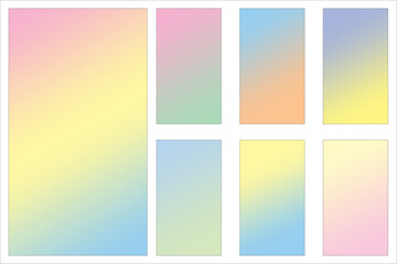 Wall Mural - Color gradient backgrounds. Soft pastel hues. Vector abstract design. Smooth gradient shades.