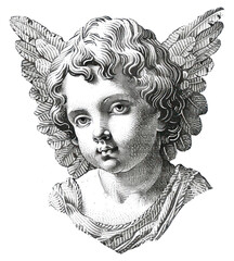 Wall Mural - PNG  Vintage angelic cherub illustration art