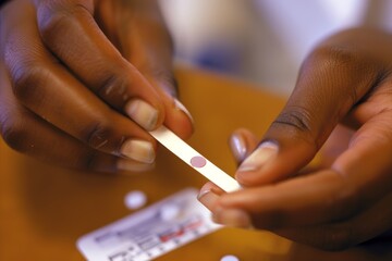 Hands Using an HIV Self-Test Kit - Essential for Quick, Private Health Assessments