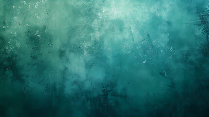 Sticker - Abstract teal and blue textured background with scattered brush strokes and splatters.