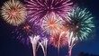 © ASGraphicsB24 - Colorful fireworks of various colors over night sky.