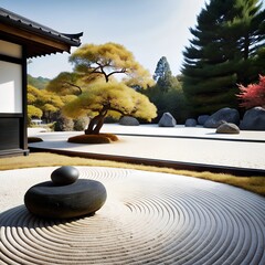 Poster - zen garden in the garden