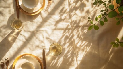 Wall Mural - Tablecloth background with natural light