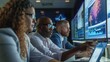 © bajita111122 - A photograph of a business team working on a laptop, close-up, collaborative effort