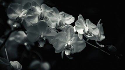 Sticker - Monochrome Orchid Bloom in Shadow