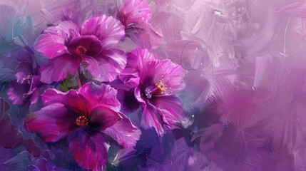 Poster - Purple Flower Bouquet Painting