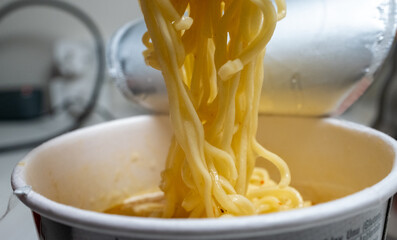 noodles in a box close-up