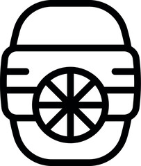 Poster - line art icon of a car wheel being changed, perfect for representing auto repair