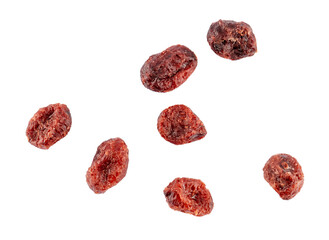 dried cranberry berries isolated on a transparent background