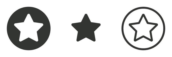 Wall Mural - simple star icons. symbol of success, quality, achievement for web design. isolated vector winner ic