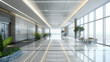 © Sopacha - Business hall in 3D rendering, office environment with a touch of airport design,