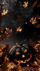 Sticker - helloween Day gold black background