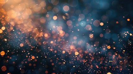 Poster - Close-up shot of a blurry light background with warm and cozy tones, perfect for representing nightlife or evening scenes