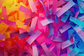 Poster - A close-up view of colorful paper strips