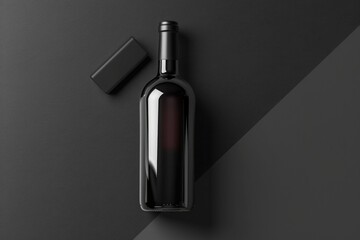 Poster - A bottle of wine and a bottle opener on a table or counter