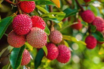 Poster - A close-up shot of a tree branch featuring a variety of fruits, perfect for food or nature-related uses