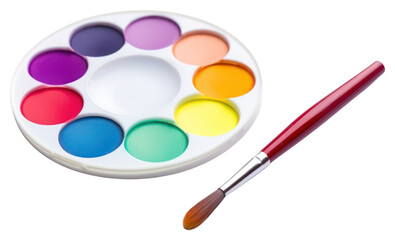 Poster - PNG Colorful watercolor palette brush