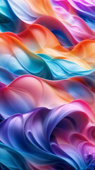 Wall Mural - Abstract background with digital artwork featuring a colorful, wavy, flowing design liquid or fluid, swirling lines, waves, shapes in psychedelic pattern.