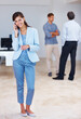 © Stigur/peopleimages.com - Business, woman and communication with phone call in office for deal negotiation, investment opportunity and sale. Commercial real estate agent, customers and property management, listing and leasing