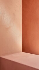 Poster - A wall with a pink color and a white wall in the background