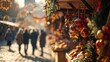 © vitanovski - Christmas market with festive stalls and holiday decorations