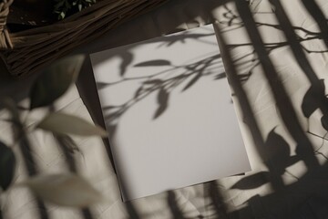 Poster - A simple illustration of a sheet of paper sitting on a table, perfect for educational or business purposes