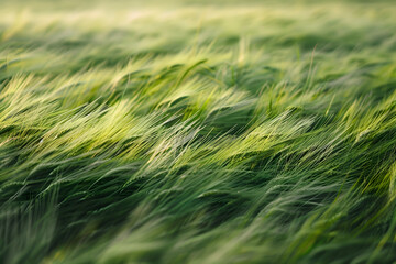 Wall Mural - Beautiful green field of wheat