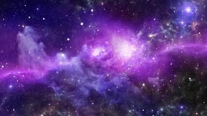 animation of energy dynamic abstract space footage with cosmic scene with nebula, cloud of dust and 