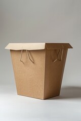 Aufkleber - A cardboard box with a handle on a white surface, suitable for various purposes such as moving or storing items