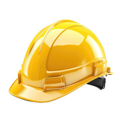 Modern yellow hard hat protective safety helmet with drop shadow isolated on white background 