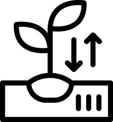 Poster - Line icon of a plant growing from a smart farming system showing root growth