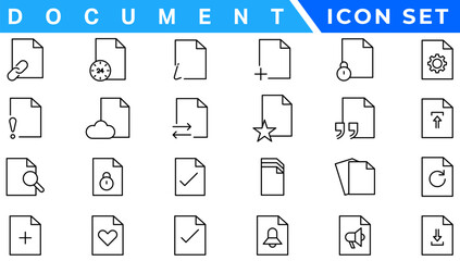 Poster - Document line icon set. Documents symbol collection. Different documents icons vector illustration