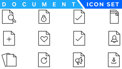 Poster - Document line icon set. Documents symbol collection. Different documents icons vector illustration