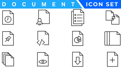 Poster - Document line icon set. Documents symbol collection. Different documents icons vector illustration